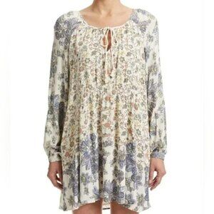 Free People Lucky Loosey Floral Peasant Boho Cottagecore Babydoll Dress